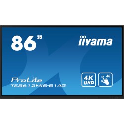 iiyama PROLITE Écran plat de signalisation numérique 2,18 m (86") LED Wifi 400 cd m² 4K Ultra HD Noir Écran tactile Intégré