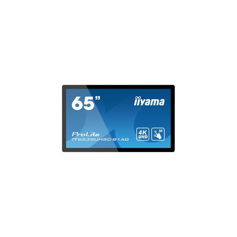iiyama TF6539UHSC-B1AG affichage de messages Écran plat interactif 165,1 cm (65") LCD 500 cd m² 4K Ultra HD Noir Écran tactile