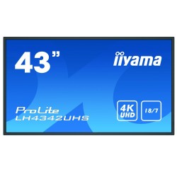 iiyama LH4342UHS-B3 affichage de messages Écran plat de signalisation numérique 108 cm (42.5") IPS 500 cd m² 4K Ultra HD Noir