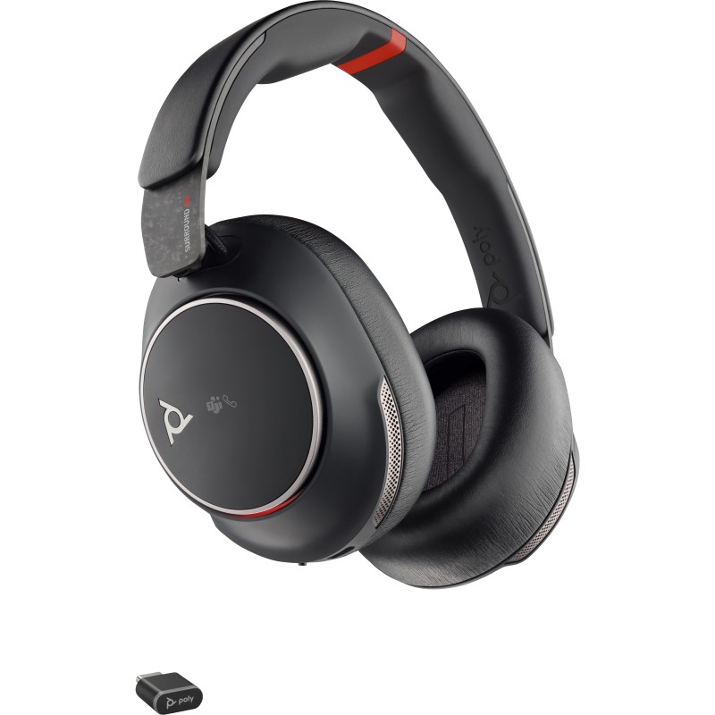 POLY Micro-casque Voyager Surround 85 UC USB-C certifié Microsoft Teams + adaptateur USB-C A +base de chargement