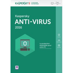 Kaspersky Lab Anti-Virus 2016 Français Licence de base 1 licence(s) 1 année(s)