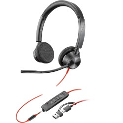 POLY Micro-casque Blackwire 3325 stéréo USB-C + connexion 3,5 mm + adaptateur USB-C A