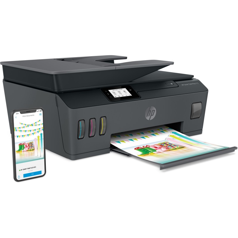 HP Smart Tank Plus Imprimante Tout-en-un sans fil 655, Impression, copie, numérisation, télécopie, chargeur automatique de